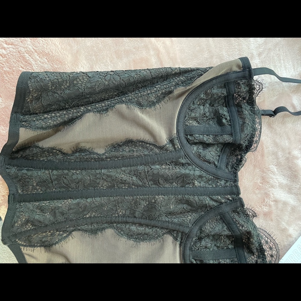 UO black modern love corset